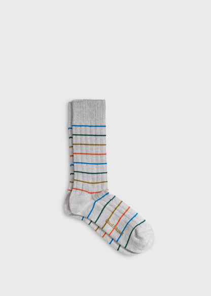 Colorful Striped Summer Sock Blue - Paul Stuart