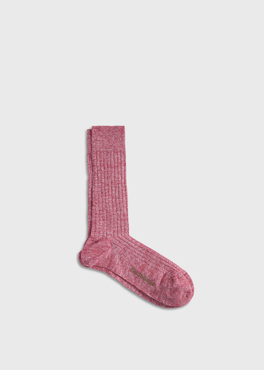 Mélange Vertical Stripe Sock Blue - Paul Stuart