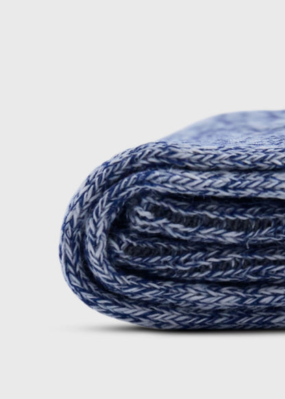 Mélange Vertical Stripe Sock Blue - Paul Stuart