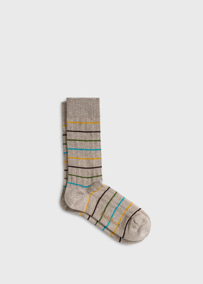 Colorful Striped Summer Sock Blue - Paul Stuart