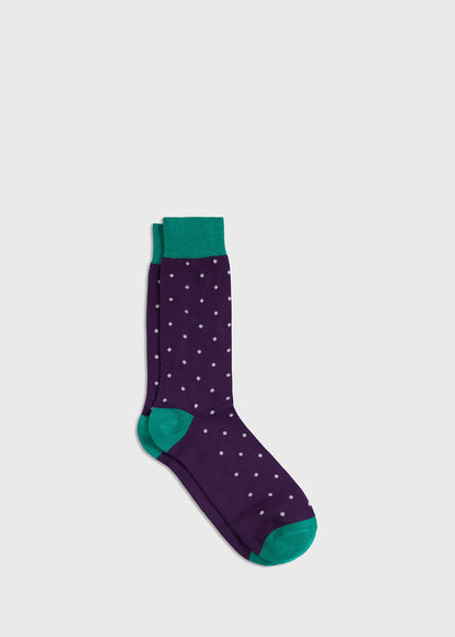 Polka Dot Crew Sock Mint - Paul Stuart