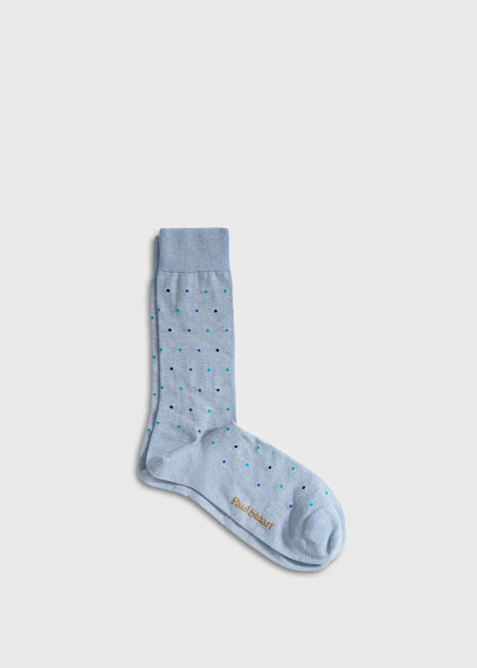 Micro Poka-Dot Crew Sock Grey - Paul Stuart