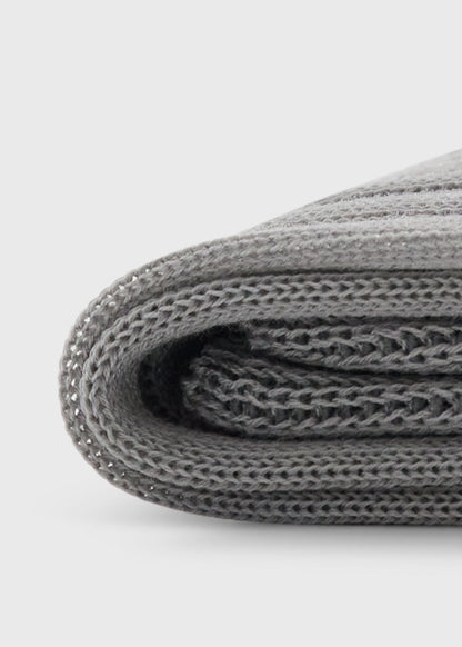 Two-Tone Ribbed Crew Sock Light Grey - Paul Stuart