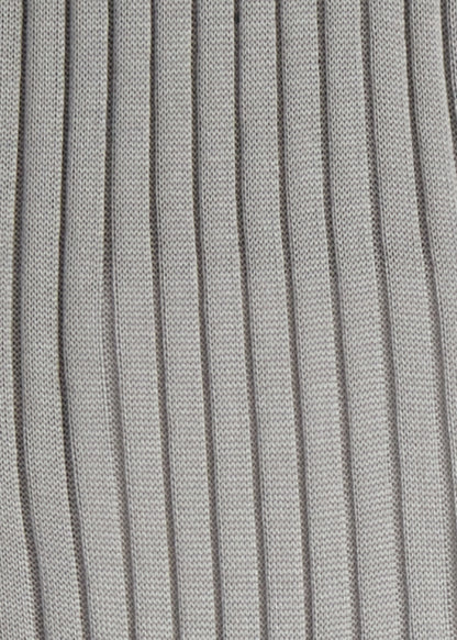 Two-Tone Ribbed Crew Sock Light Grey - Paul Stuart