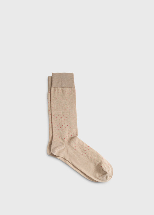 Micro Dot Sock Beige - Paul Stuart