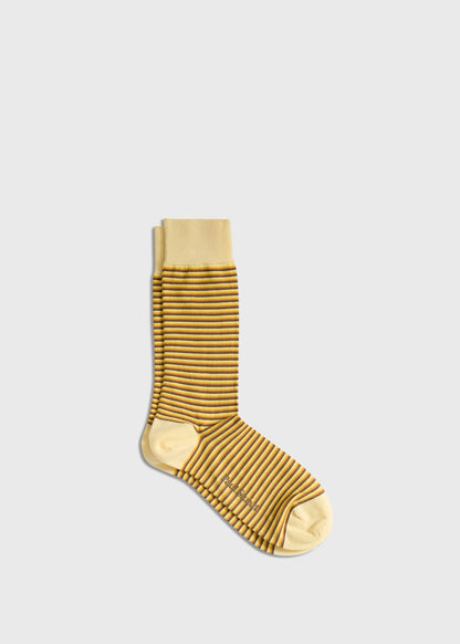 Two-Tone Classic Stripe Sock Blue - Paul Stuart