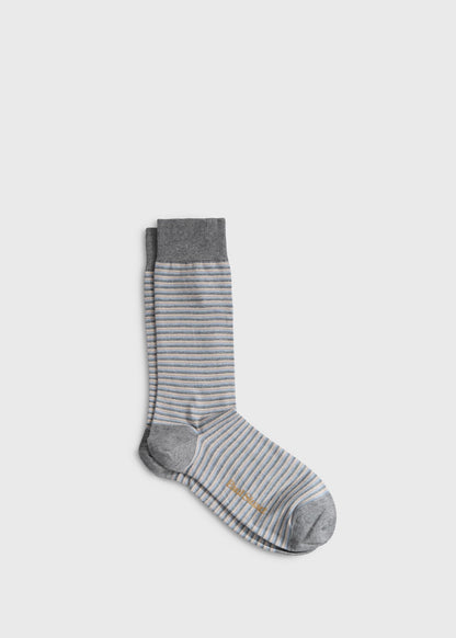 Two-Tone Classic Stripe Sock Blue - Paul Stuart