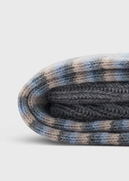 Two-Tone Classic Stripe Sock Blue - Paul Stuart