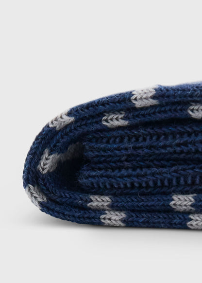 Two-Tone Stripe Sock Black - Paul Stuart