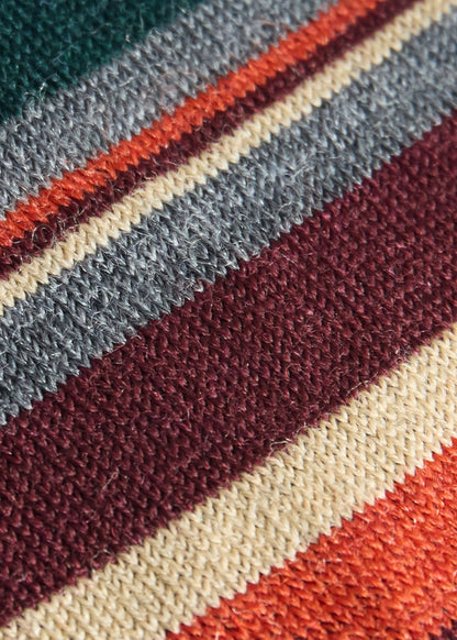 Multicolor Stripe Sock Green - Paul Stuart