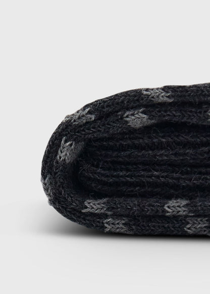 Two-Tone Stripe Sock Black - Paul Stuart