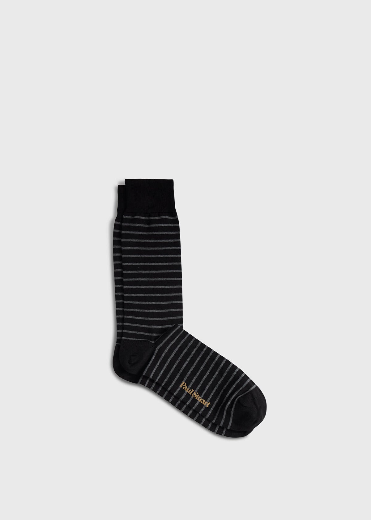 Two-Tone Stripe Sock Black - Paul Stuart