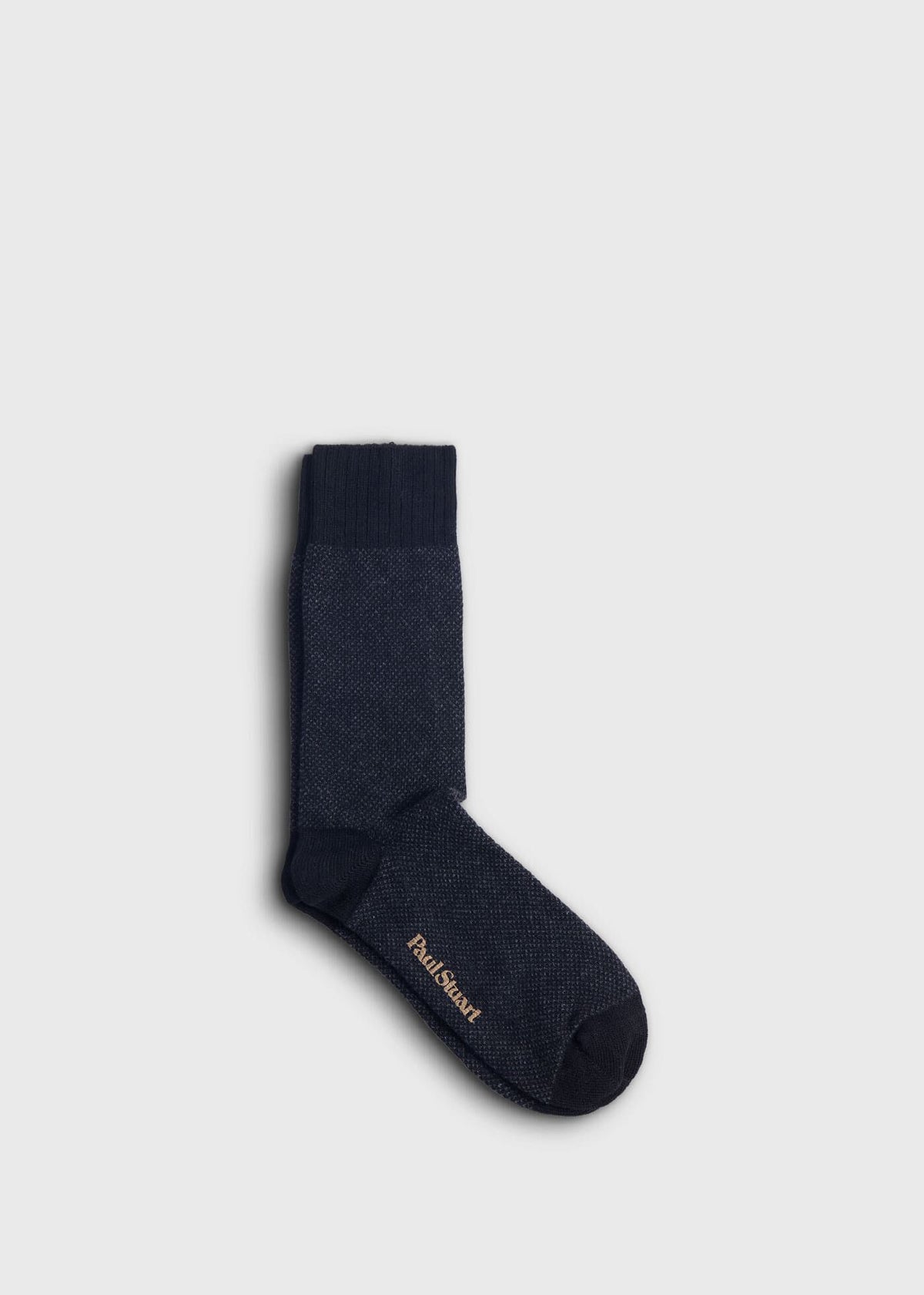 Cashmere Blend Oxford Sock Black - Paul Stuart