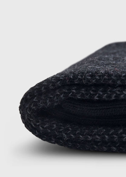 Cashmere Blend Oxford Sock Black - Paul Stuart