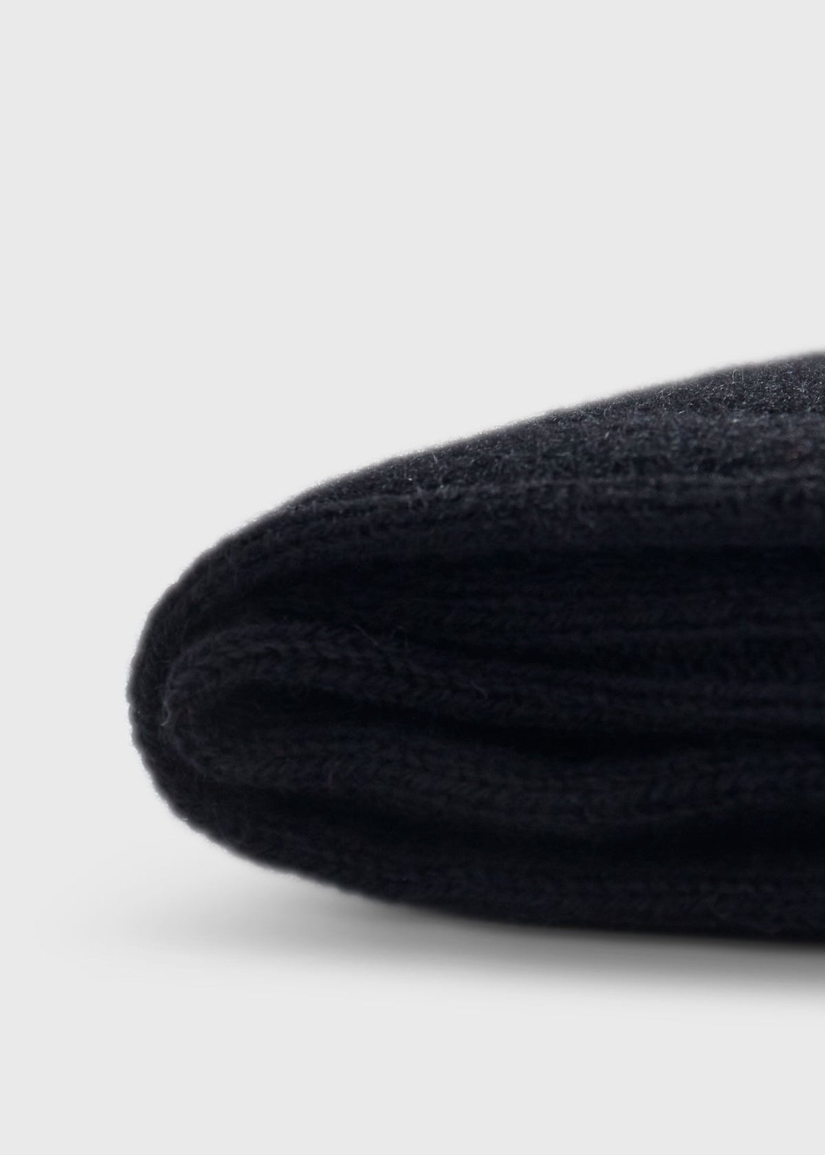 Cashmere Ribbed Crew Sock Black - Paul Stuart