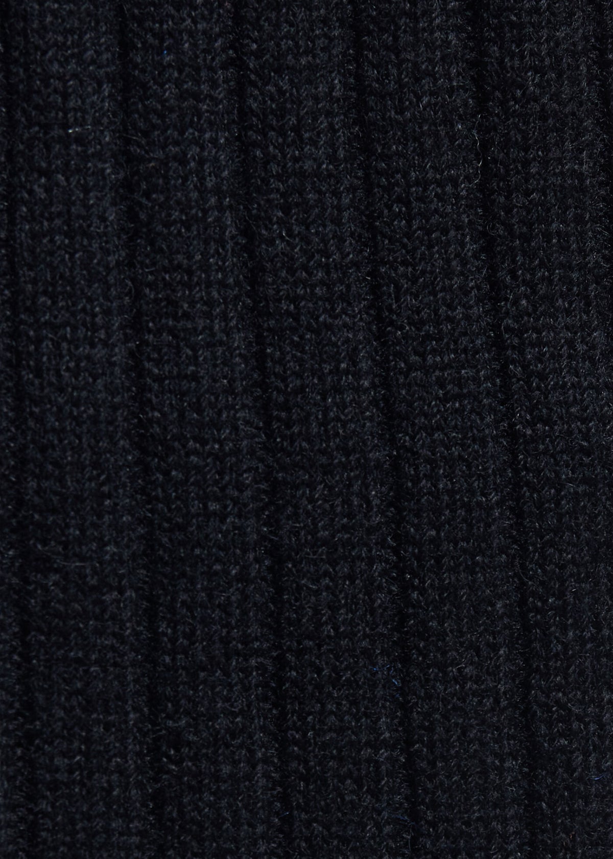 Cashmere Ribbed Crew Sock Black - Paul Stuart