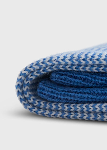 Wool Mini Two-Tone Stripe Sock Blue/Dark Blue - Paul Stuart