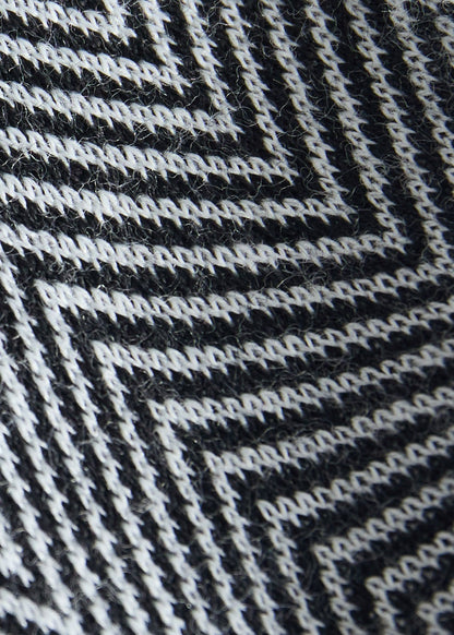 All Year Wool Herringbone Sock Black/Grey - Paul Stuart