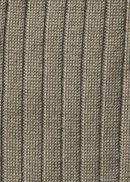Wool Ribbed Sock with Contrast Trim Grey, unselectable - Paul Stuart