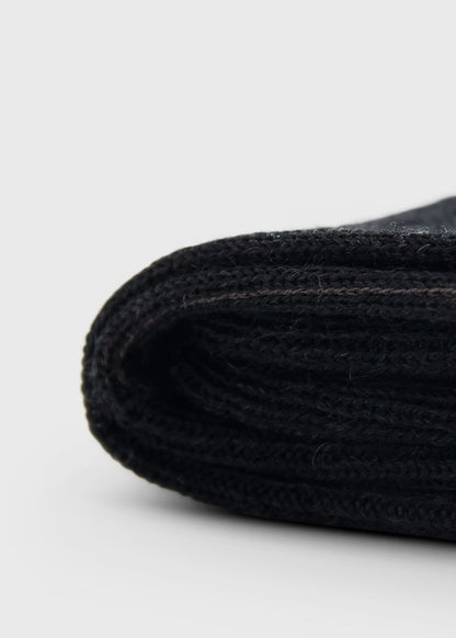 Wool Mini Vanise Sock Black - Paul Stuart