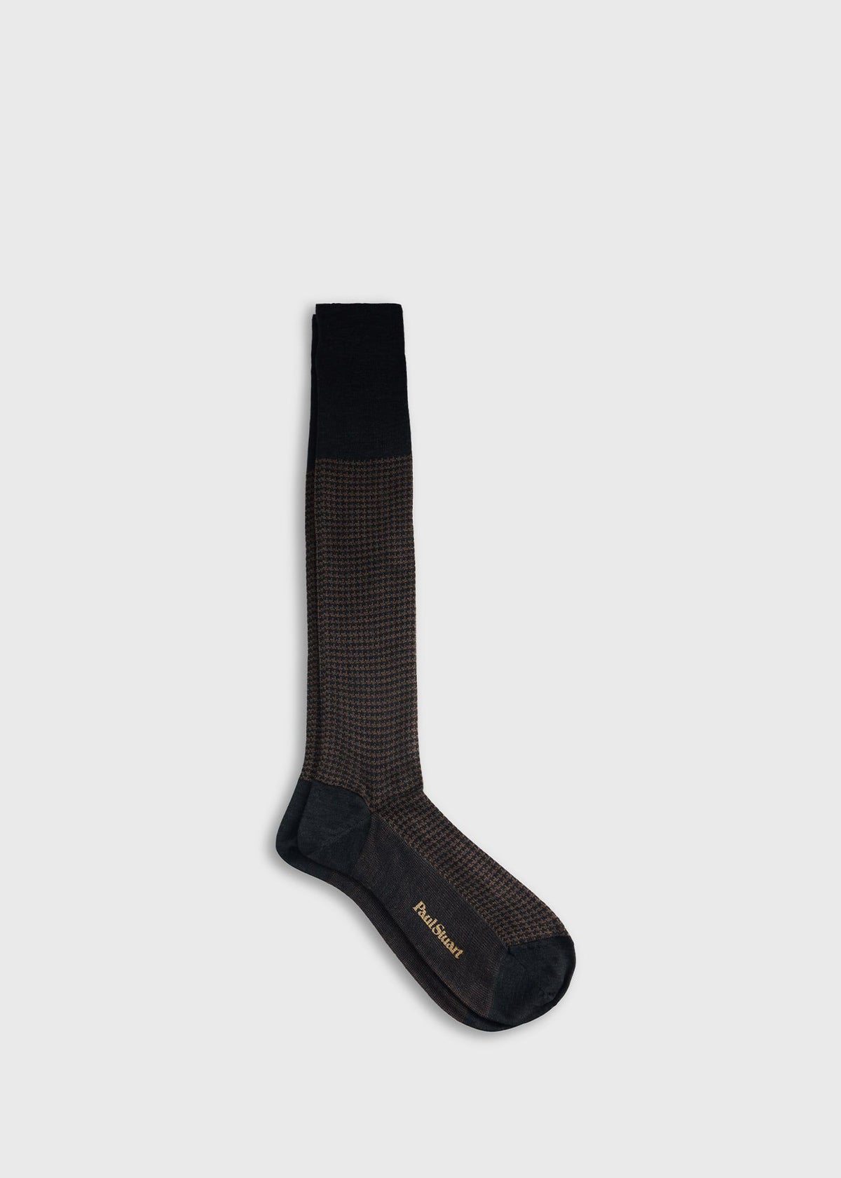 Wool Micro Houndstooth Sock Burgundy, unselectable - Paul Stuart