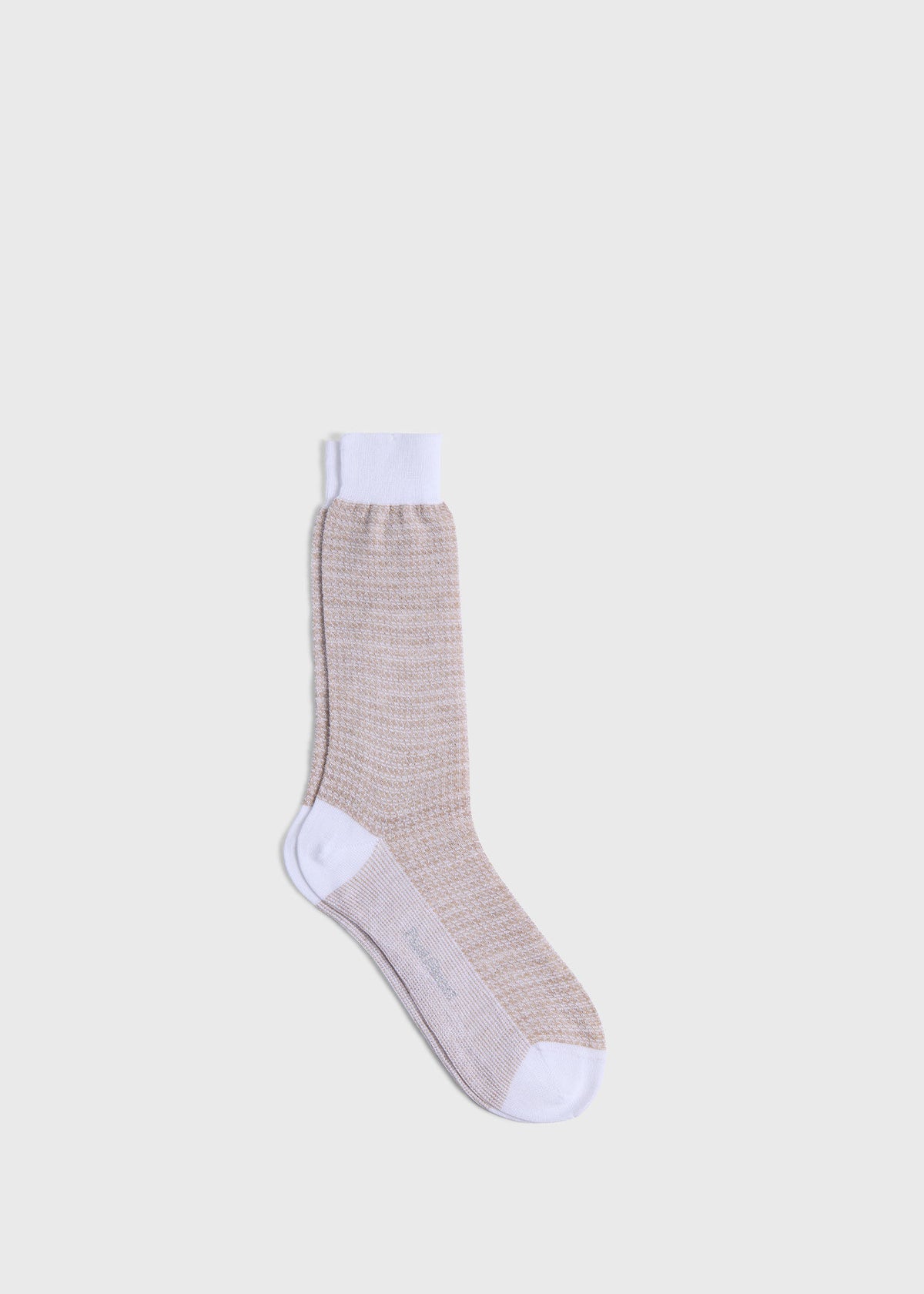 Cotton & Linen Houndstooth Sock Gold - Paul Stuart