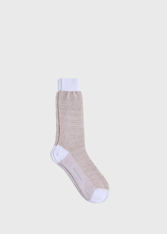 Cotton & Linen Houndstooth Sock Gold - Paul Stuart