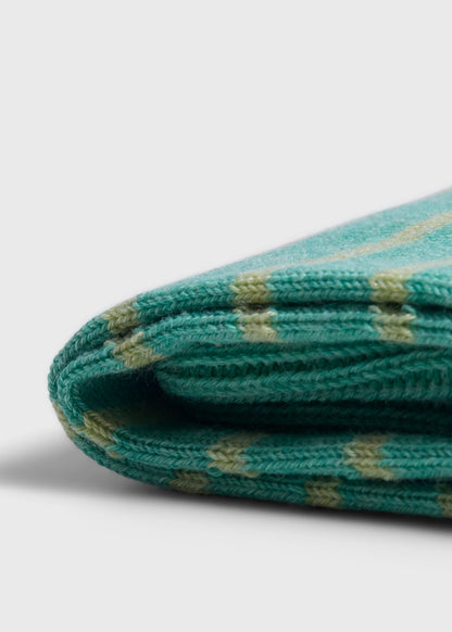Cotton Two-Tone Stripe Sock Light Green - Paul Stuart