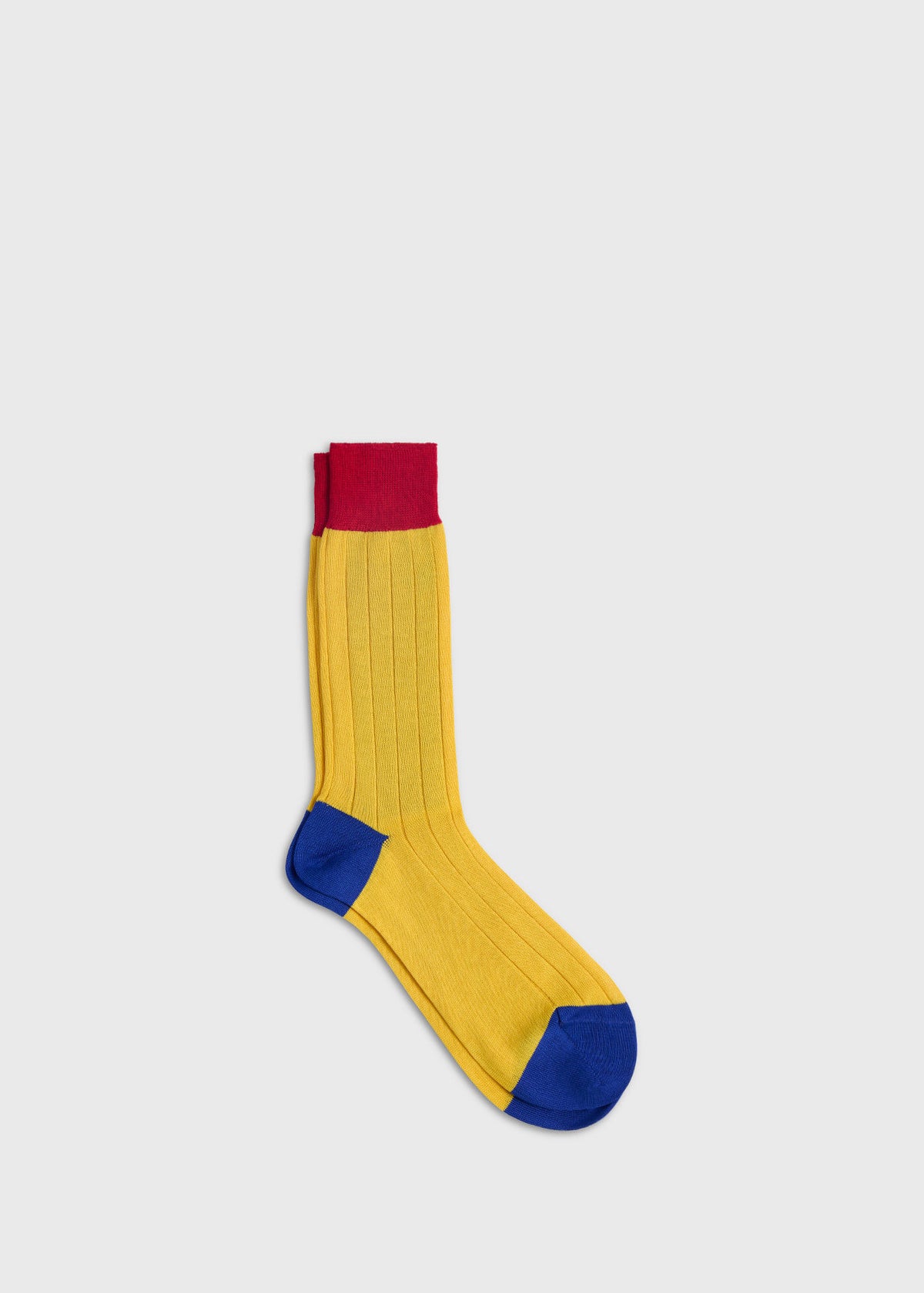 Mercerized Cotton Ribbed Sock Berry - Paul Stuart