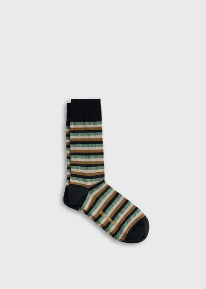 Colorful Stripe Sock Black - Paul Stuart