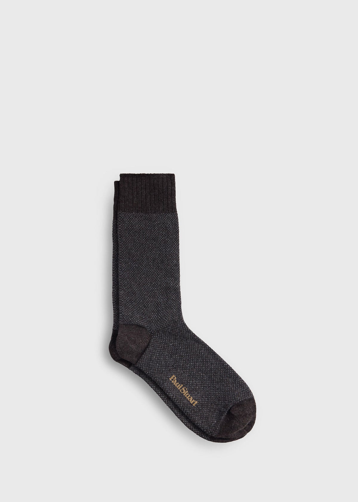 Cashmere Blend Oxford Sock Black - Paul Stuart