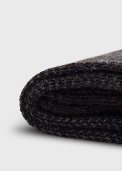 Cashmere Blend Oxford Sock Black - Paul Stuart