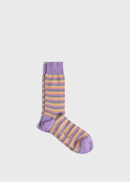 Multicolor Stripe Sock Green - Paul Stuart