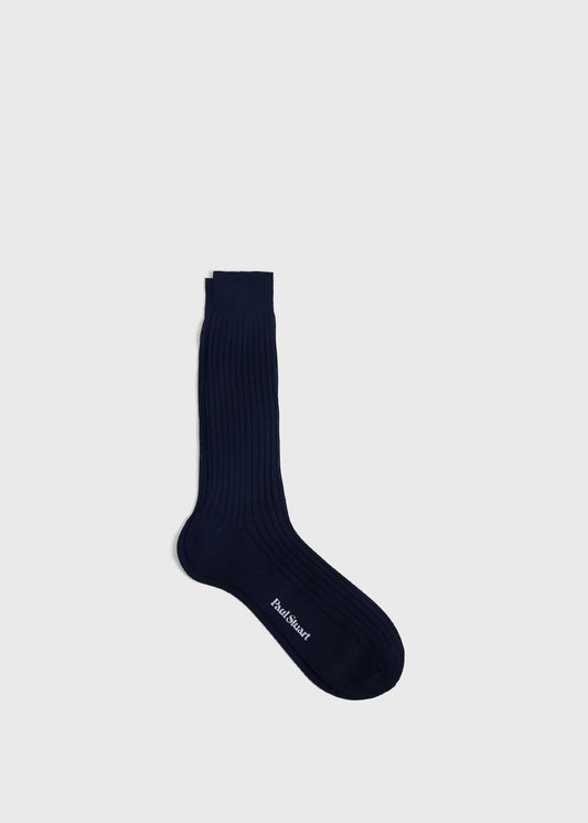 All Year Cotton Dress Sock Black - Paul Stuart