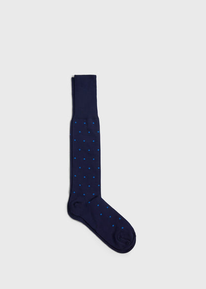 Cotton Dotted Sock Navy/Blue - Paul Stuart