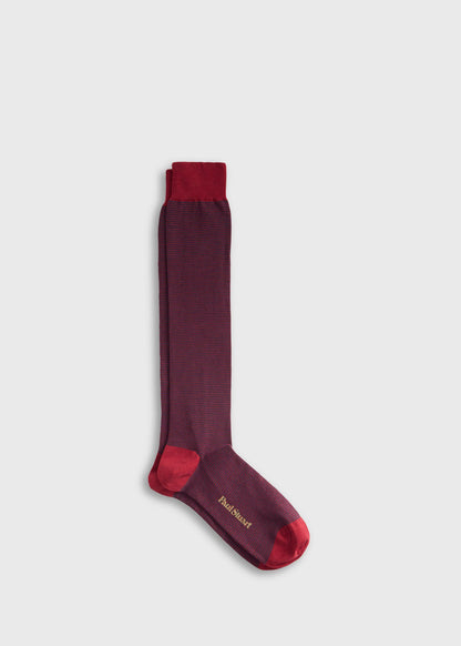 Two Tone Stripe Sock Charcoal - Paul Stuart