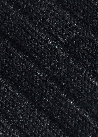 Wool & Cotton Shadow Stripe Sock Black - Paul Stuart