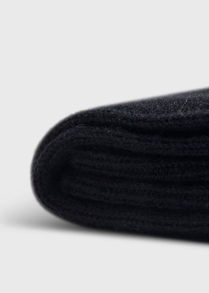 Cashmere Ribbed Sock Black - Paul Stuart