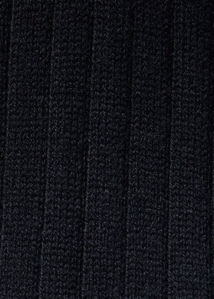 Cashmere Ribbed Sock Black - Paul Stuart