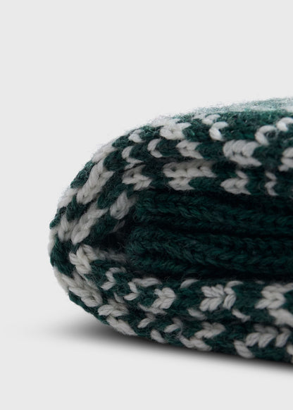 Wool Blend Snowflake Sock Green - Paul Stuart