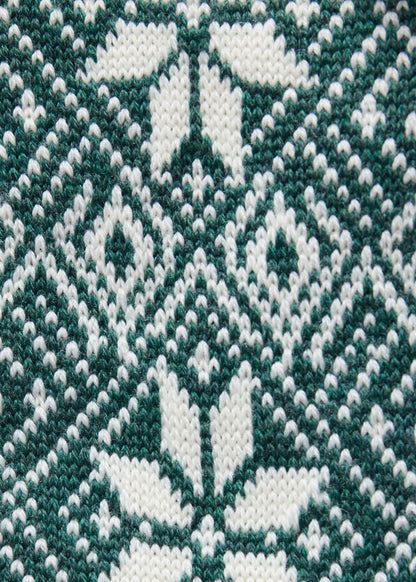 Wool Blend Snowflake Sock Green - Paul Stuart