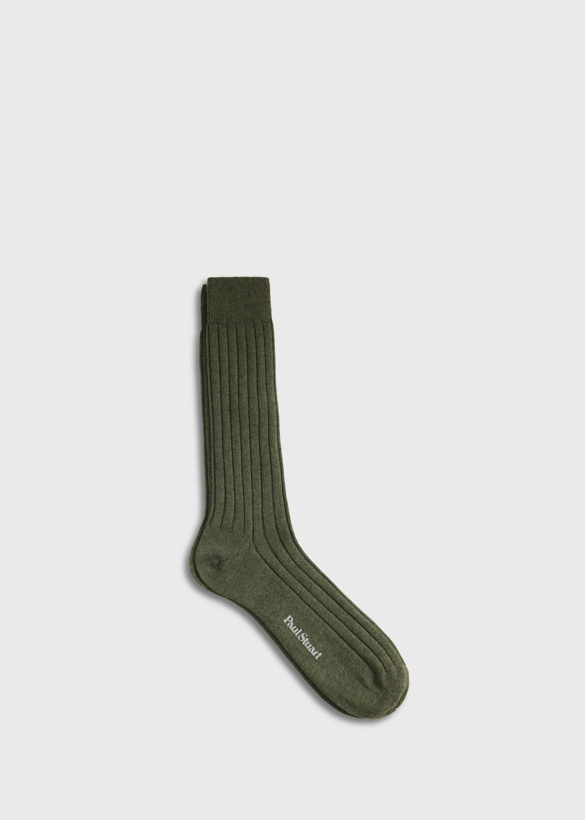 Cashmere Ribbed Crew Sock Black - Paul Stuart