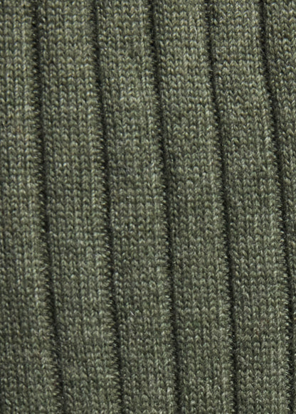 Cashmere Ribbed Crew Sock Black - Paul Stuart
