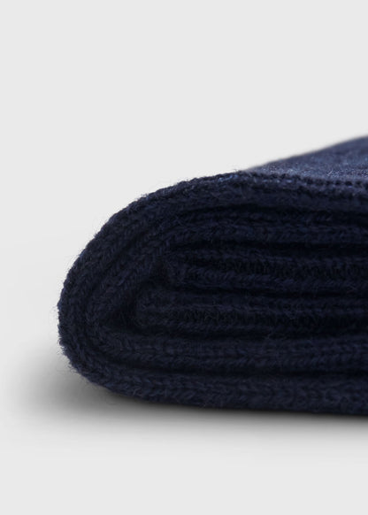 Cashmere Ribbed Crew Sock Black - Paul Stuart