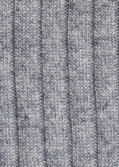 Cashmere Ribbed Crew Sock Black - Paul Stuart