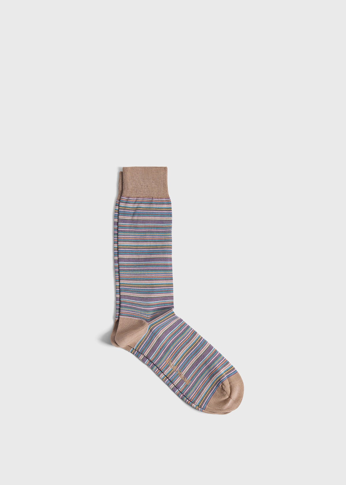 Multi Color Stripe Sock Beige - Paul Stuart