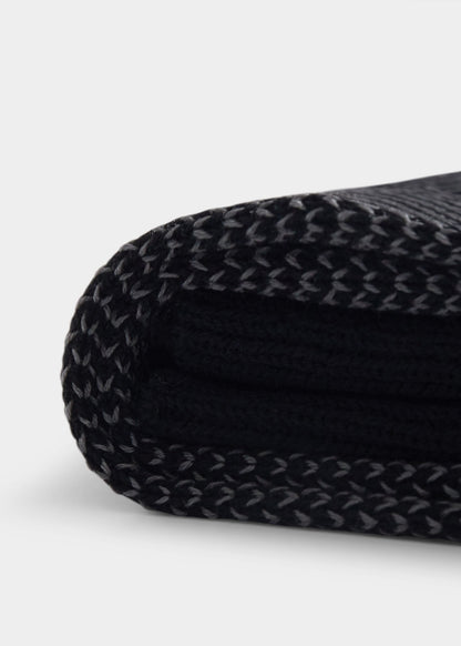 Two-Tone Oxford Sock Black - Paul Stuart