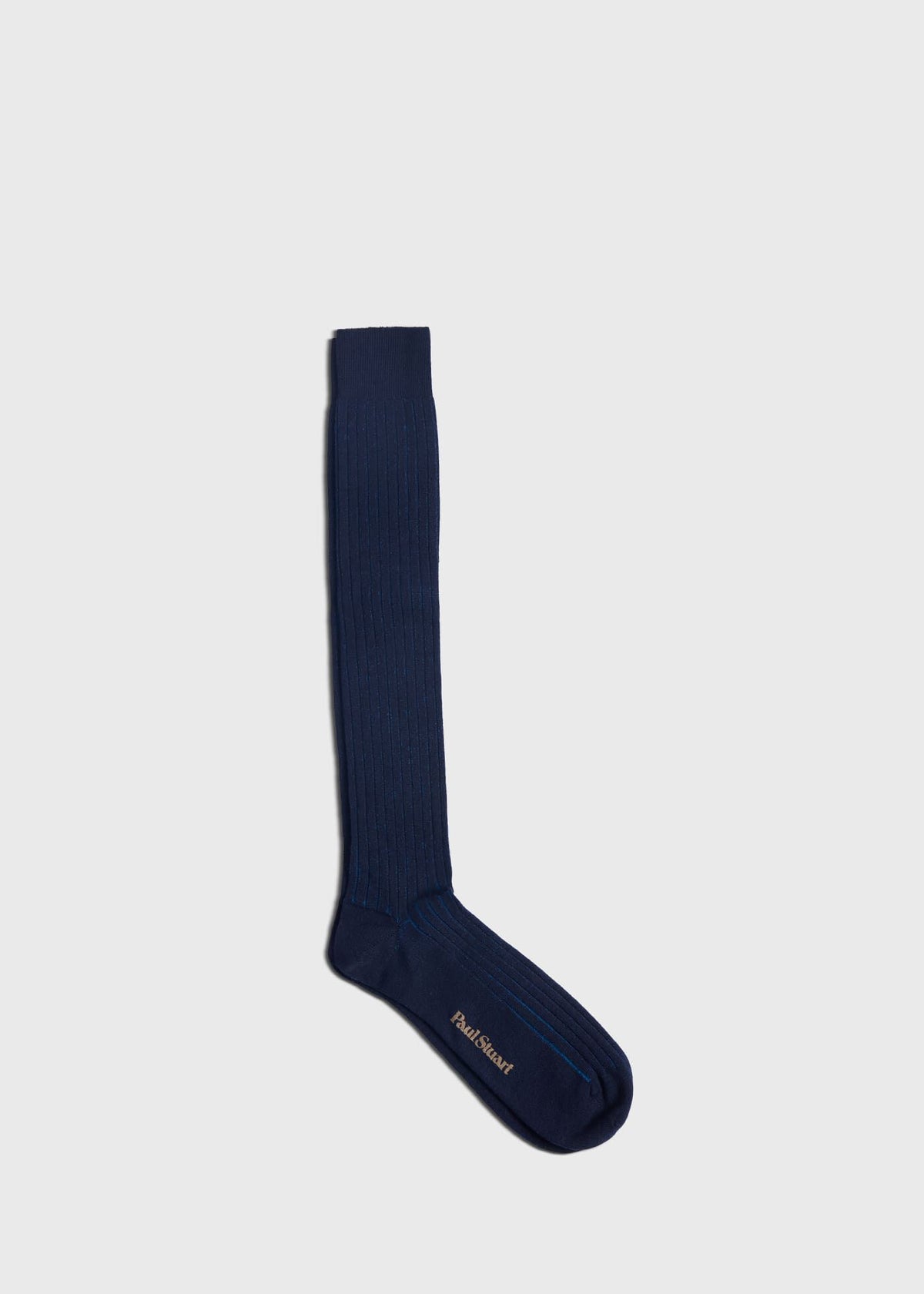 Wool & Cotton Shadow Stripe Sock Black - Paul Stuart