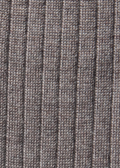Wool Ribbed Sock with Contrast Trim Grey, unselectable - Paul Stuart