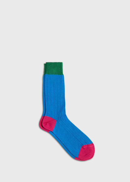 Mercerized Cotton Ribbed Sock Berry - Paul Stuart